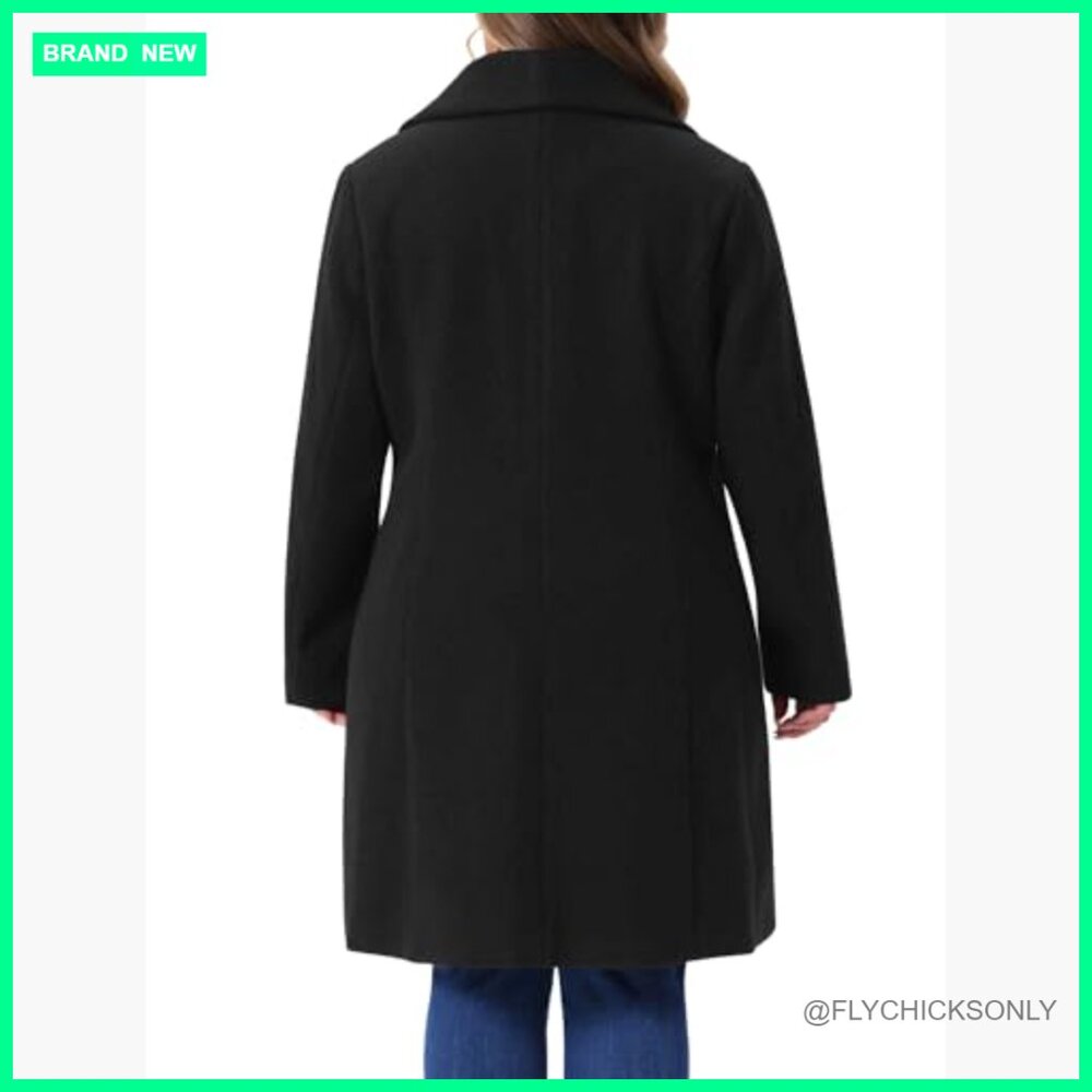 Windproof Polyester Blend Pea Coat with Shawl Col… - image 4
